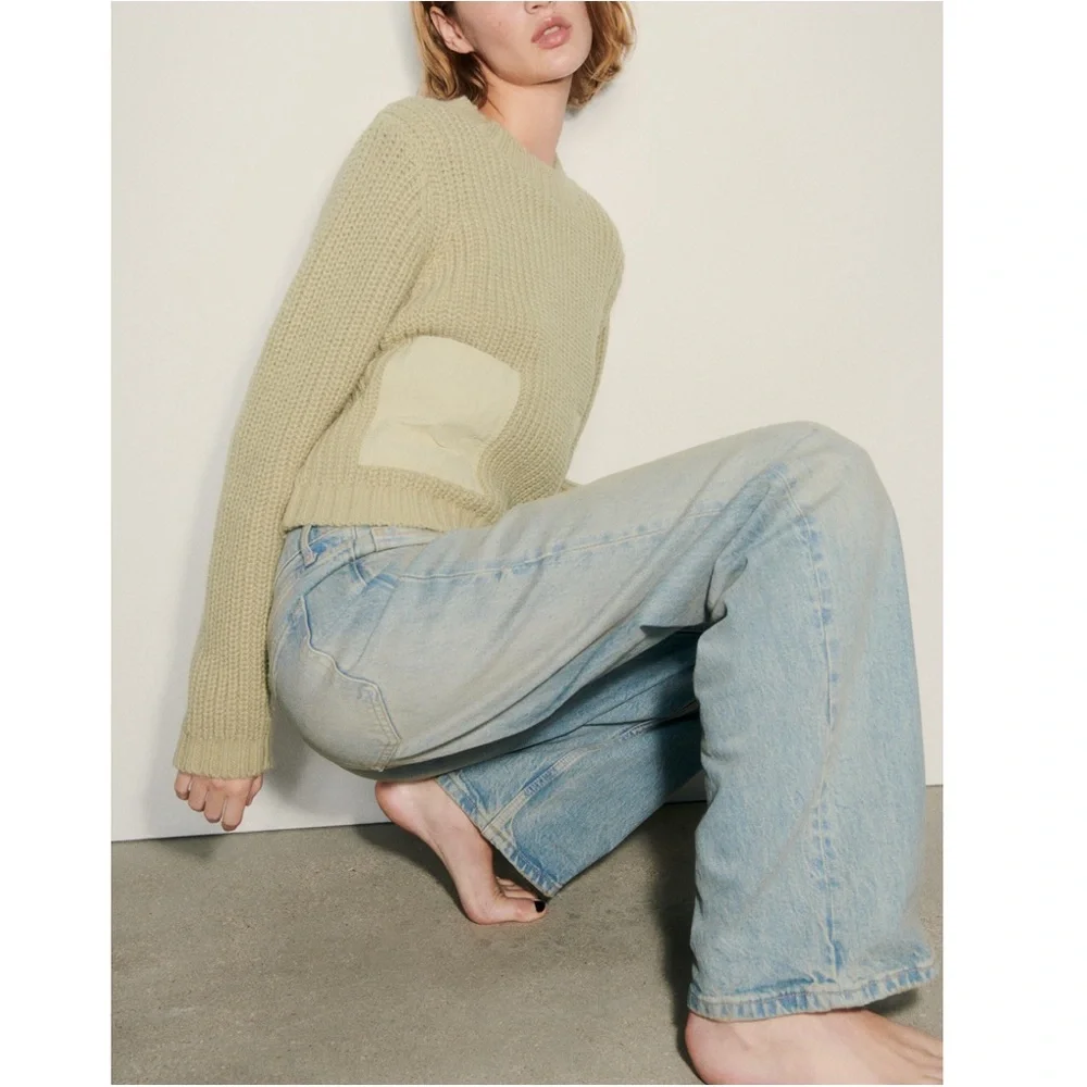 Zara Olive Green Crew Neck Sweater - Picture 5 of 13